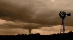 Tornado/Twister in the Storm with Windmill