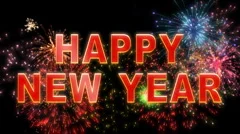 happy new year fireworks 3d HD