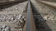 Railway railroad tracks dolly shot