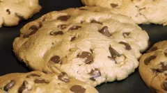 Zoom-in on chocolate chip cookies baking time lapse