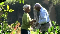 Senior couple outdoors in garden
