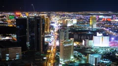Las Vegas Skyline Timelapse Aerial View Cityscape Boulevard Strip Night Lights