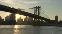 New York bridge and skyline
