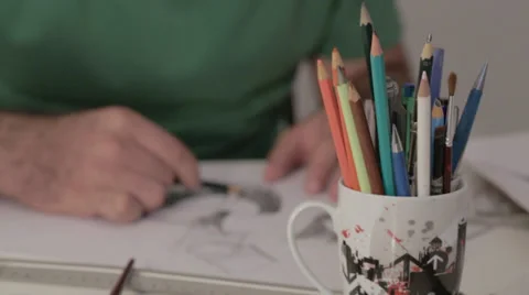001 Drawing in Paper Stock Footage 37792212
