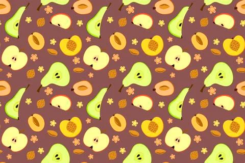 001 garden fruit pattern Stock Illustration