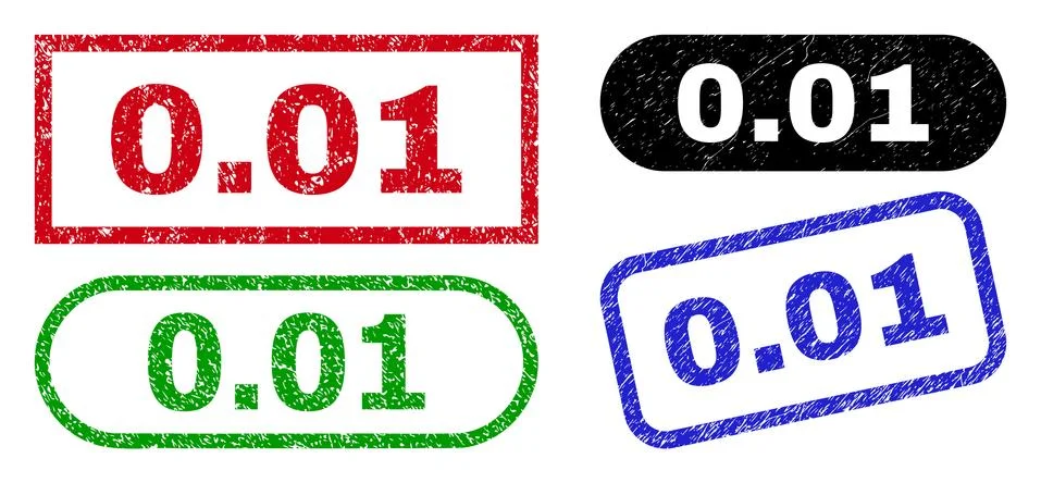 0.01 Rectangle Seals Using Grunged Style Stock Illustration