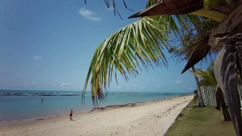001 Tropical beach in Arraial D'Ajuda Bahia Brazil Post COVID vacations Stock Footage