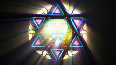 Stained glass with Star of David (Seamless Loop)