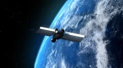 flying modern satellite