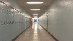 Highschool hallway 2. Slow zoom.
