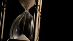 Hourglass rotating infront of black background