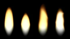 Four flames of a candle. loop