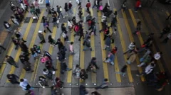 Hong Kong busy street crossing