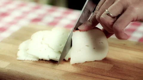 0025 cutting cheese Stock Footage 30601625