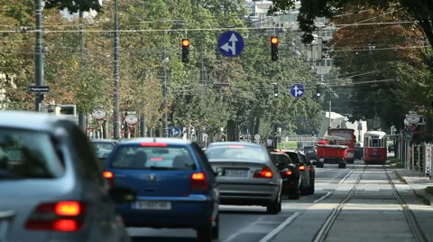 0037 Vienna Ringstrasse Traffic Stock Footage 1088402