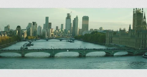 004 Ariel View over the River Thames from London Eye towards Westminster 스톡 동영상 321398903