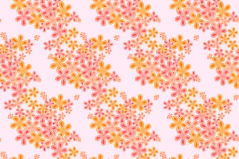 005 floral diagonal pink pattern Stock Illustration