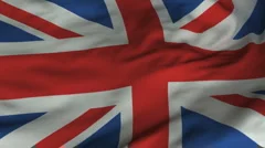 Seamless Waving British Flag with Fabric Texture