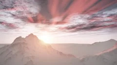 (1258) Majestic Remote Wilderness Snow Mountains Sunrise Landscape