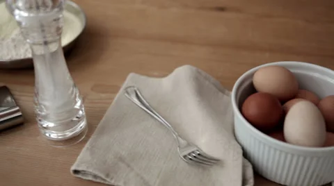 0054 Ingredients for dough Video stock 30887697