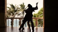 Latin american man and woman dancing