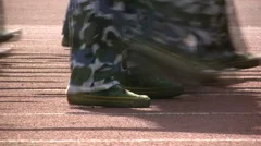 China, marching students, military parade, feet and legs, army