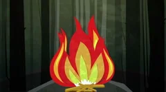 Camp Fire Night Loop paper cutout animation