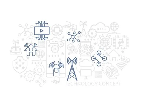 007-Technology-flat-icon-concept-2 Stock Illustration