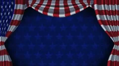 USA Flag Curtain Background Animation Loop With Alpha