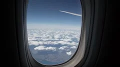 Clouds seen through the window of jet airplane FULL HD 1080P