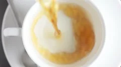 Pouring a cup of tea (from above)