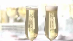Toasting with champagne glasses