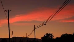 Telephone Lines and Sunset