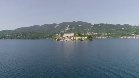 0088 lago d' Orta orta san Giulio lake, san giulio isle Stock Footage 85277815