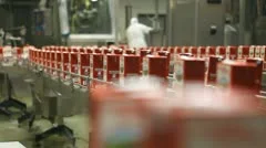 production line, packing food