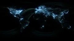 Glowing Network Lines Lighting Up World Map HD