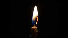 Candle light with black background, time-lapse