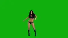 girl dancing on the green screen