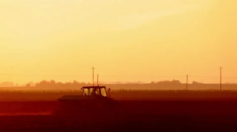 0093 Two tractors at work in a farm land Video stock 30816369