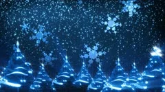 Christmas Trees And Snow Background (Loop)