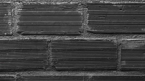 009_Horizontal brick wall texture pattern.mp4 Stock Footage 346974132