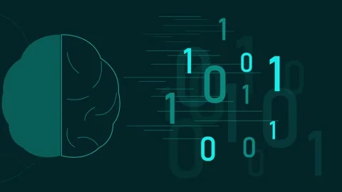 01 binary code artificial intelligence ai system machine learning algorithms Stock-Footage 303793637