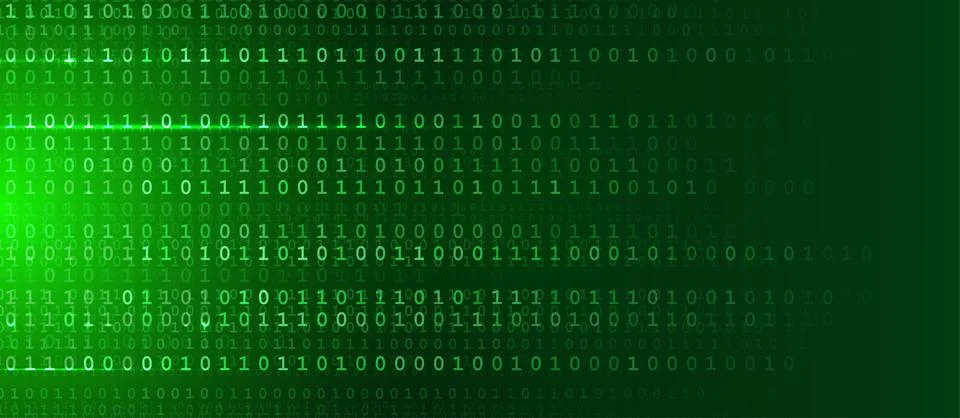 01 Binary Code Digital Technology Green Matrix Background for Digital Stock-Illustration