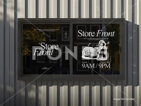 01. Cafe Window Mockup Plantilla PSD