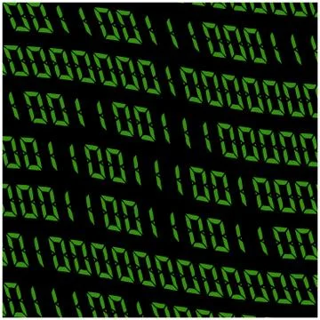 0,1 digits vector wallpaper. Green Binary code on black background. Digital m Stock Illustration