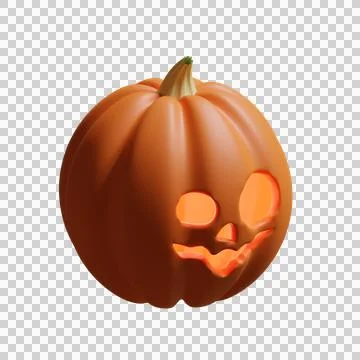 01 Halloween Pumpkin 3D Render Element Stock Illustration