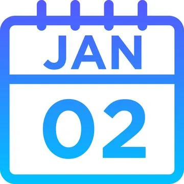 01-January - 02 Line Gradient Icon pictogram symbol visual illustration Stock Illustration