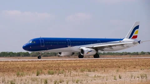 01 Jun 2024 Antalya: The Plane Accelerates On The Runway For Takeoff Stockbeeldmateriaal 276628795