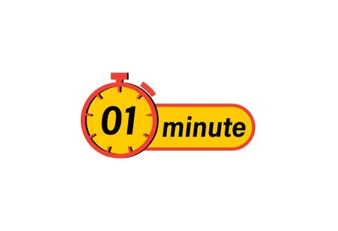 01 minute timer Clock, Timer icon, countdown icon. Time measure. Chronomete.. 스톡 일러스트