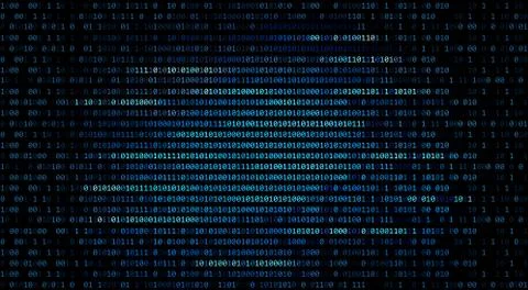 01 or binary code number on the computer in digital data technology concept o Stock Illustration